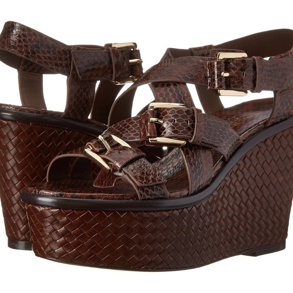 Michael Kors Collection Varick Snake Print Wedge Sandals - Picture 4 of 12